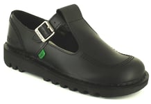 Kickers Womens Shoes Work School Aztec Leather Buckle black UK Size 6.5