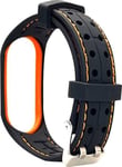 Beline Beline Pasek Mi Band 6/5 Smart Czarno-Pomarańczowy Black/Orange