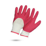 ROSTAING Gants Fushia - Paire de Gants de Protection Multi-Usages en Latex - Protection Idéale pour Les Travaux de Bricolage et de Jardinage en Milieu Humide - Gants de Plantation - Rose et Blanc