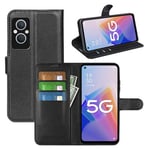 Oppo Reno8 Lite 5G      Pu Wallet Case    [Black]