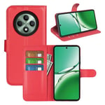 Oppo Reno 12F 5G      Pu Wallet Case    [Red]