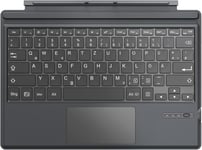 Qwertz Clavier Compatible Avec Microsoft Surface Pro 7 Plus/Pro 7/Pro 6/Pro 5/Pro 4/Pro 3, Clavier Sans Fil Bluetooth 3.0 Avec Pivot Rotatif Tactile Slim, Batterie Au Lithium Intégré, Gris