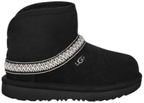 UGG Unisex Kids Classic Mini Crescent Fashion Boot, Black, 1 UK