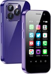 Mini Smartphone Débloqué 4g Téléphone Portable 3,0 Pouces,Double Carte Sim,Batterie 2600 Mah,Appareil Photo 2mp + 5mp,Déverrouillage Du Visage,Téléphone Pour Enfants(Violet,2 Go + 16 Go)(Q907)