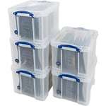 Really Useful Box Storage Box and Suspension File Transparent 35 L 390 x 480 x 310 mm Pack of 5