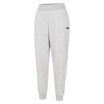 Puma Womens Essentials Full-Length Closed Sweatpants Jogging Bottoms - Grey Cotton - Size Large