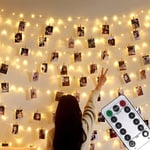 Photo Clip String Lights, USB eller batteridriven, 100 LED 10 meter koppartråd