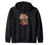 Tis the Season to Believe Bigfoot Holiday Sasquatch Zip Hoodie