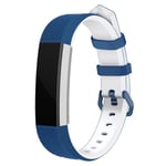 Fitbit Alta klockarmband metallspänne silikon miljövänlig - Vit och blå