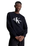 Calvin Klein Sweat-Shirt Homme Core Monologo sans Capuche, Noir (Ck Black), XL