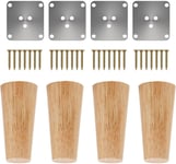 3 inch Pieds De Meuble Bois,Pieds Coniques, 4 Pièces Pieds De Table en Bois Naturel Rond avec Vis pour DIY Meuble Sofa Fauteuil Canapé Lit Chaise Placards,Table De Nuit, Armoire, Tiroir etc(8 cm)