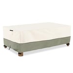 LSongSKY Housse de table basse rectangulaire imperméable pour petite table basse d'extérieur, 121,9 x 71,1 x 40,6 cm, pour table d'extérieur rectangulaire, blanc et gris-vert.