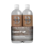 Bed Head for Men by TIGI | Clean Up Shampoo and Conditioner Set | Moisturising And Smoothing Daily Haircare For Healthy Hair and Scalp | Ideal For Normal Hair | 2x750ml