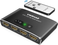 Multiprise Hdmi, Aluminum Switch Hdmi 3 Entrée Vers 1 Avec Télécommande Splitter Hdmi 4K Commutateur Hdmi Supporte 4K 3D 1080P Hdr Avec Ps5 Ps4 Xbox Blu Ray Lecteur Dvd Pc Tv Box[YIN142122]