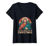 Womens Put the Christ Back in Christmas Christian Faith Holiday V-Neck T-Shirt