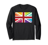 Rainbow Colors, United Kingdom The Union Jack Flag Long Sleeve T-Shirt