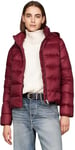 Tommy Hilfiger Veste Matelassée Femme Down Casual Jacket avec Capuche, Rouge (Deep Rouge), XS