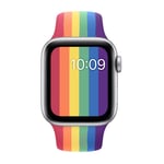 Apple Watch Series 7/6/5/4/3/2/1 - 45/44/42mm - Silikone urrem - Passer til håndled 16-22cm - Regnbue Style