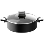 Tefal Unlimited On Sauteuse 28 cm, Résiste aux rayures, Revêtement antiadhésif, Thermo-Signal™, Cuire à l'étouffée, braiser, mijoter, Couvercle verre, Fabriqué en France, Tous feux induction G2597283