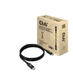 Club3D Câble certifié USB4 Gen3x2 Type-C Bi-directionnel USB-IF 8K60Hz, données 40Gbps, PD 240W EPR St./St. 1 m