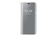 Wisetony Coque et étui téléphone mobile Etui coque folio clear view pour samsung galaxy s10 lite - argent