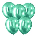 PARTY TIME KB8719ZIE-2718 Lot de 5 ballons effet chromé Doré Vert