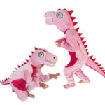 Dinosauriedräkt Unisex Barn drakdräkt utklädning dinosaurie drak Pink 120 cm