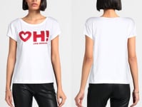 Moschino Love Blouse Heart Oh! Shirt T-shirt Boxy Fit Rhinestones Strass New XL