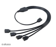 Akasa AK-CBLD04-50BK RGB LED 1-4 Splitter and Extension Cable