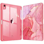 FINTIE Coque pour iPad 10ème Génération 10.9 Pouces 2022 - [Rangement de Stylet] Coque Rigide et Transparente Claire, Housse Antichoc avec Bords en TPU Veille/Réveil Auto, Marbre Rose