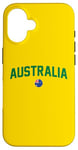 iPhone 16 Green Yellow Australia Tshirt Down Under Team Australia Flag Case