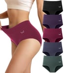 RUIXUE Culotte Femme Coton Taille Haute Lot de 5 Sport Shorts sous-vêtements Extensibles pour Femmes Elasticité Ventre Plat Post Accouchement Gainante Slip Shorts Shorty