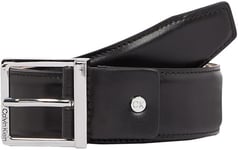 Calvin Klein Ceinture Homme Sleek Square en Cuir, Noir (Ck Black Smooth), 95 cm