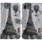 TienJueShi Eiffel Tower Fashion Style Book Stand Flip PU Leather Magnet Card slot Protector Phone Case For ZTE Blade A7 Prime 6.09 inch Cover Etui Wallet