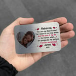 Personalised Photo Metal Wallet Card Love Quote Valentines Day Gift For Him Her