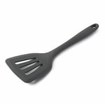 New Silicone Non Stick Slotted Fish Slice Cooking Turner 30cm Dark Grey Uk