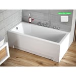 Baignoire rectangulaire - avec Tablier Blanc et Repose Tête offert modern 170x70 - Blanc