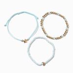 Claire's Lot de bracelets perlés d’inspiration « Never Lost » bleu clair - Lot de 3