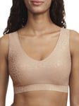 Chantelle Womens SoftStretch V-Neck Jersey Crop Top - Beige Polyamide - Size XL/2XL