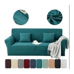 Housse canape Housse de Canapé Élastique Extensible Épais Doux Fit Cyan 2 Place 145-180cm pour Salon Chambre