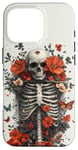 iPhone 16 Pro Skeleton Ribcage Anatomy with Flowers Butterflies Case