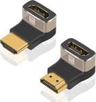 Adaptateur Hdmi 8K A 90 Degres Et A 270 Degres,Connecteur Hdmi 2.1Male Vers Femelle Prenant En Charge La Resolution 8K@60Hz,4K@120Hz Hdr,Dolby,Pc,Moniteur,Televiseur-Lot De 2