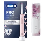 Oral-B Pro Series 3 Pink Electric Toothbrush, 1 Toothbrush Head, 1 Travel Case, Designed by Braun