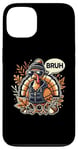 Coque pour iPhone 13 Pinceau à dinde Funny Cool pour Thanksgiving, automne