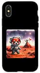 Coque pour iPhone X/XS Red Panda Astronaute Exploring Planet. Alien Rock Space