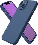 Coque Silicone Pour Iphone 14 Couleur Bleu Nuit Protection Objectif Appareil Photo Little Boutik®