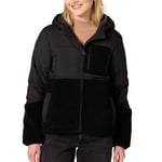 Amazon Essentials Veste Doudoune Sherpa Femme, Noir, L