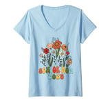 Womens Wildflowers Senior Mom 2025 Class of 2025 Senior Graduation V-Neck T-Shirt