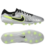 Nike Tiempo Legend 10 Elite AG-PRO Mad Voltage - Sølv/Sort/Neon - Kunstgress (AG), størrelse 46