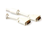 Act High Quality Dvi-D Dual Link Connection Cable Male-Male 5 M Dvi-Kabel Elfenbein (Ak3632)